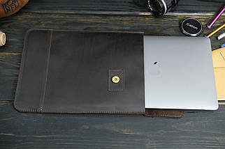 Шкіряний чохол для MacBook Дизайн №21, MacBook Air 13" (2018-2021) Вінтажна шкіра, колір Шоколад, фото 5