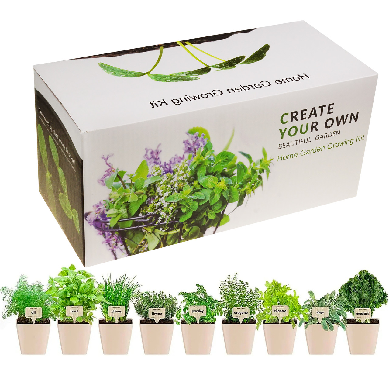 Набір з 9 горщиків та ґрунту для вирощування зелені (Арт. 7180-0001), фото 1