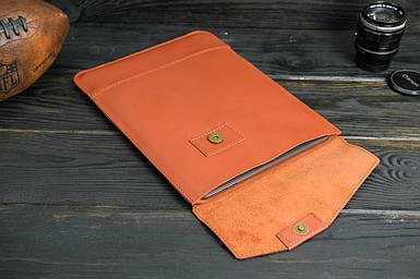 Шкіряний чохол для MacBook Air 13" (2018-2021) Дизайн №21, шкіра Grand, колір коричневий, відтінок Коньяк