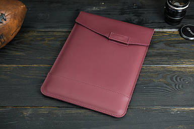 Чохол для MacBook Дизайн №21 з натуральної шкіри колір Бордо