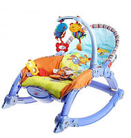 Кресло шезлонг качалка детское с вибрацией, музыкой, игрушками