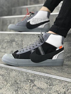 Мужские кроссовки Off-White x Nike Blazer Mid Wolf Grey