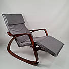 Крісло качалка для дорослих з м'яким підголовником сучасна крісло-качалка у вітальню для будинку ARC001 сірий, фото 2