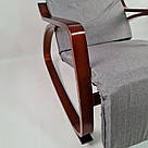 Крісло качалка для дорослих з м'яким підголовником сучасна крісло-качалка у вітальню для будинку ARC001 сірий, фото 5