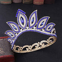 Корона круглая на голову, свадебная корона, СЕЛЕНА, корона на конкурс красоты