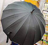Парасолька-тростина Top Rain напівавтомат 16 спиць Чорна, купол з малюнком міста, парасолька 90 см, парасолька від дощу, унісекс, фото 3