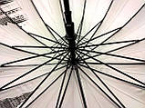Парасолька-тростина Top Rain напівавтомат 16 спиць Чорна, купол з малюнком міста, парасолька 90 см, парасолька від дощу, унісекс, фото 7