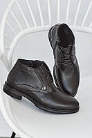 Мужские ботинки кожаные зимние черные Vivaro 446 на меху