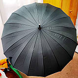 Парасолька-тростина Top Rain напівавтомат 16 спиць Чорна, купол з малюнком міста, парасолька 90 см, парасолька від дощу, унісекс, фото 10