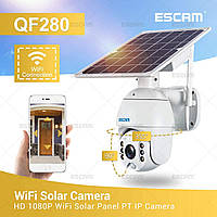 Wi-Fi IP Камера видеонаблюдения с Солнечной панелью ESCAM QF280 с Аккумуляторами!