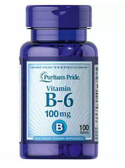 Puritan's Pride Vitamin B-6, Вітамін B-6 (Піридоксиду гідрохлорид) 100 mg (100 таб.)
