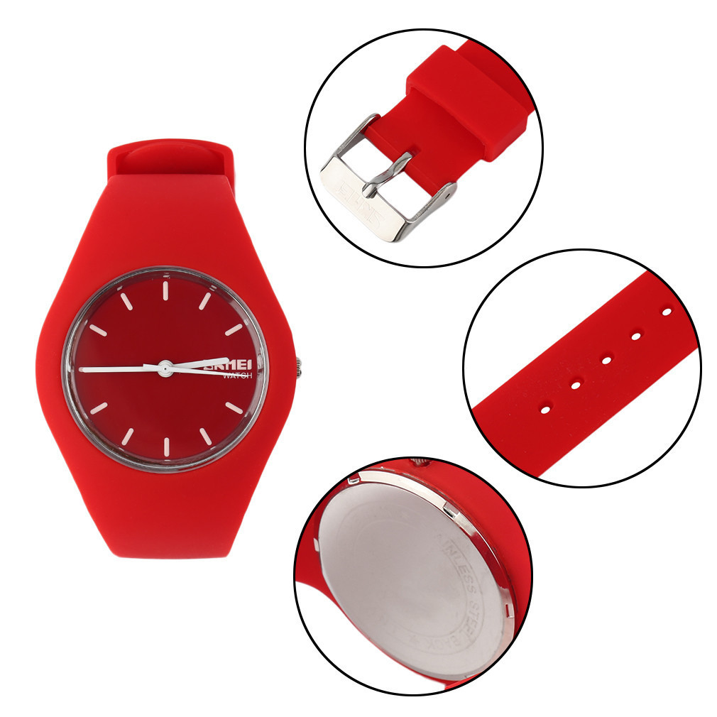 Женские оригинальные наручные часы Skmei 9068 Rubber (Красный) - фото 3 - id-p1551426644