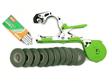 Степлер для рослин MAX Tapener HT-B1 + Італійська стрічка 20 шт + Оригінальні скоби - Тапенер Акційний