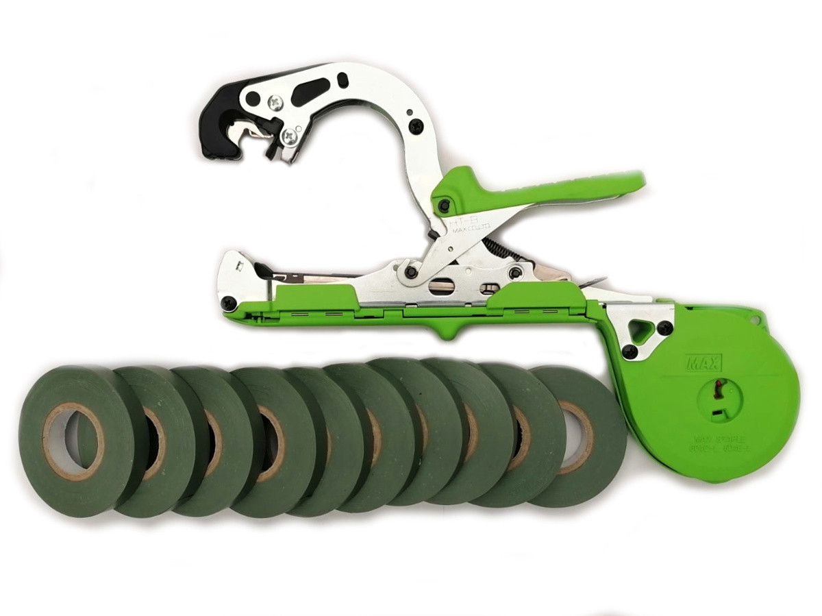 Степлер для рослин MAX Tapener HT-B1 + Італійська стрічка 10 шт - Тапенер Акційний Набір