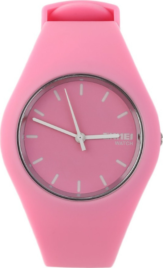 Женские оригинальные наручные часы Skmei 9068 Rubber (Светло-розовый) - фото 2 - id-p1551448621