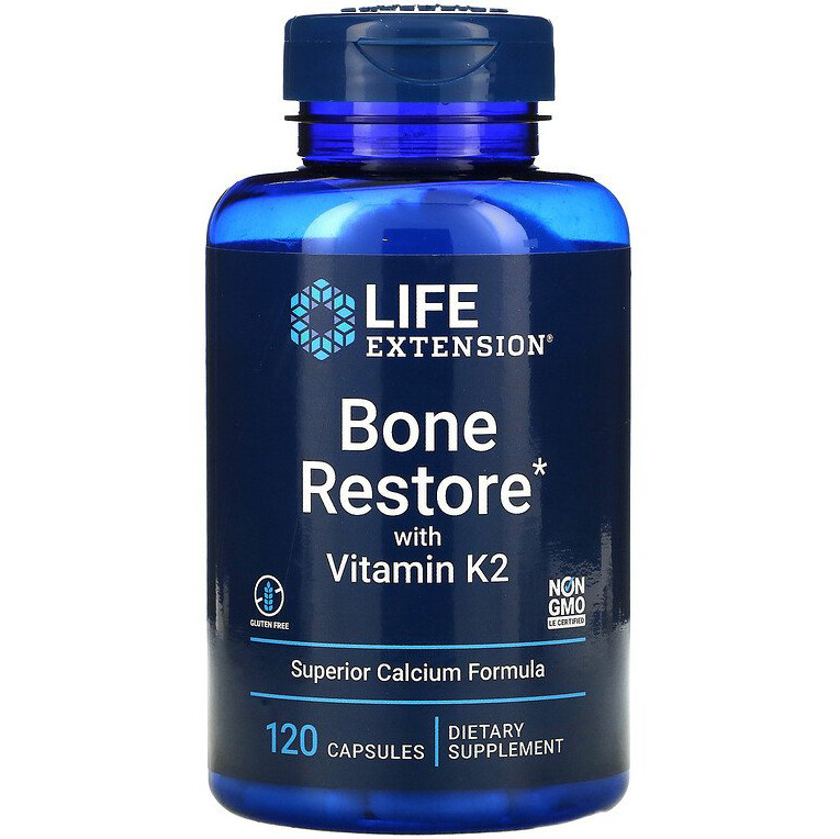 Комплекс для відновлення кісток з вітаміном К2, Life Extension "Bone Restore with Vitamin K2" (120 капсул)