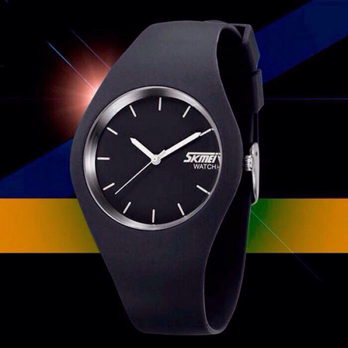Женские оригинальные наручные часы Skmei 9068 Rubber (Черный) - фото 4 - id-p1551449085