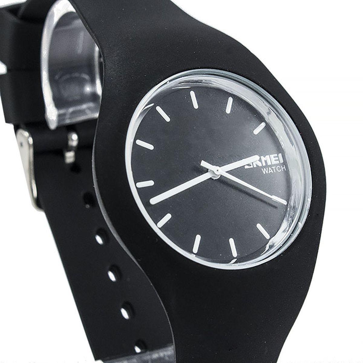 Женские оригинальные наручные часы Skmei 9068 Rubber (Черный) - фото 7 - id-p1551449085