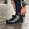 Зимові чоловічі УГГІ Calvin Klein чорні UGG Black шкіряні високі на замку теплі, фото 6