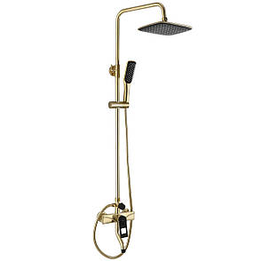 Душевой гарнитур REA SOUL GOLD BLACK MATT золотой матовый с изливом, фото 2