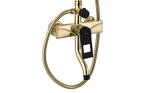 Душевой гарнитур REA SOUL GOLD BLACK MATT золотой матовый с изливом, фото 2