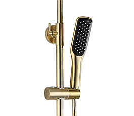 Душевой гарнитур REA SOUL GOLD BLACK MATT золотой матовый с изливом, фото 2