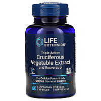 Комплекс для гормонального баланса Life Extension "Cruciferous Vegetable Extract" с ресвератролом (60 капсул)