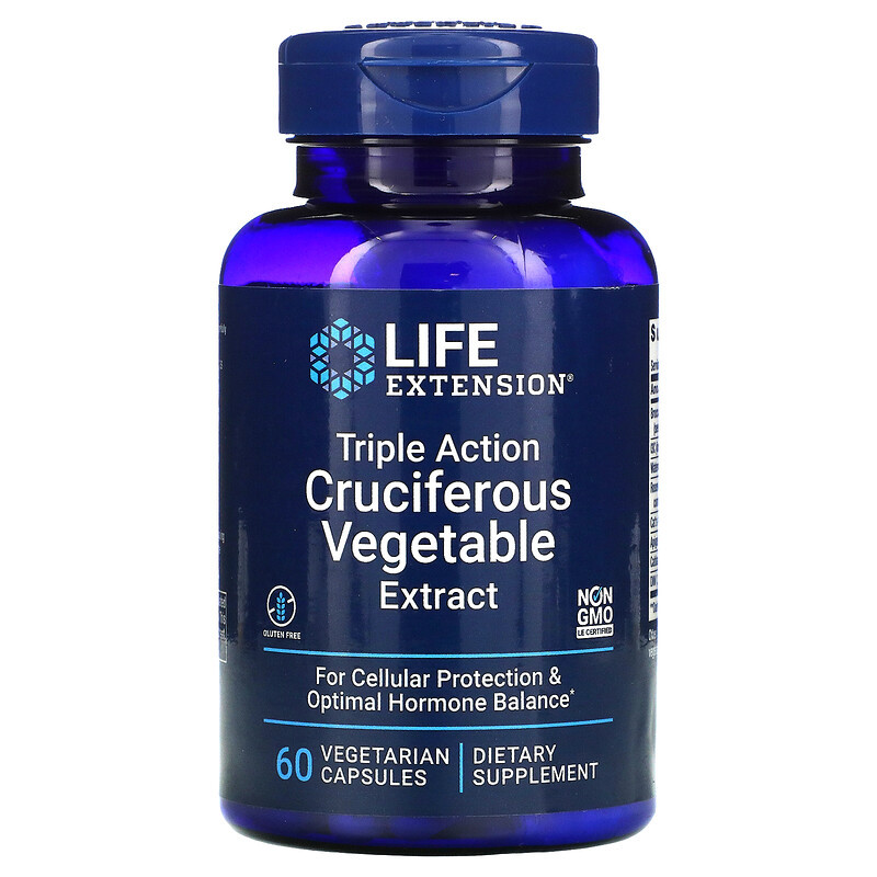 Комплекс для гормонального балансу Life Extension "Triple Action Cruciferous Vegetable Extract" (60 капсул)