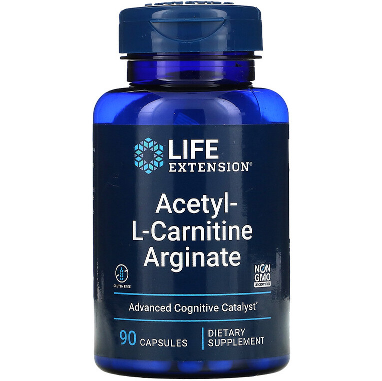 Ацетил L-карнітин аргінат Life Extension "Acetyl-L-Carnitine Arginate" (90 капсул)