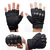 Тактичні рукавички з посиленим протектором і відкритими пальцями, Чорний M / Безпалі рукавички, фото 5
