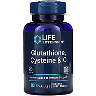 Глутатион, цистеин и витамин С, Life Extension "Glutathione, Cysteine & C" (100 капсул)