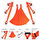 Йога гамак повітряний Vivanstar YG6409 літаючі танцювальні гойдалки для фітнесу помаранчево-червоний, фото 6