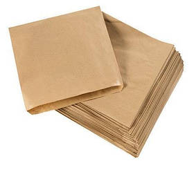 Пакет бумажный крафт коричневый саше 220 х 230 х 60 мм, пакет крафт, крафтовый пакет, бумажные пакеты для еды