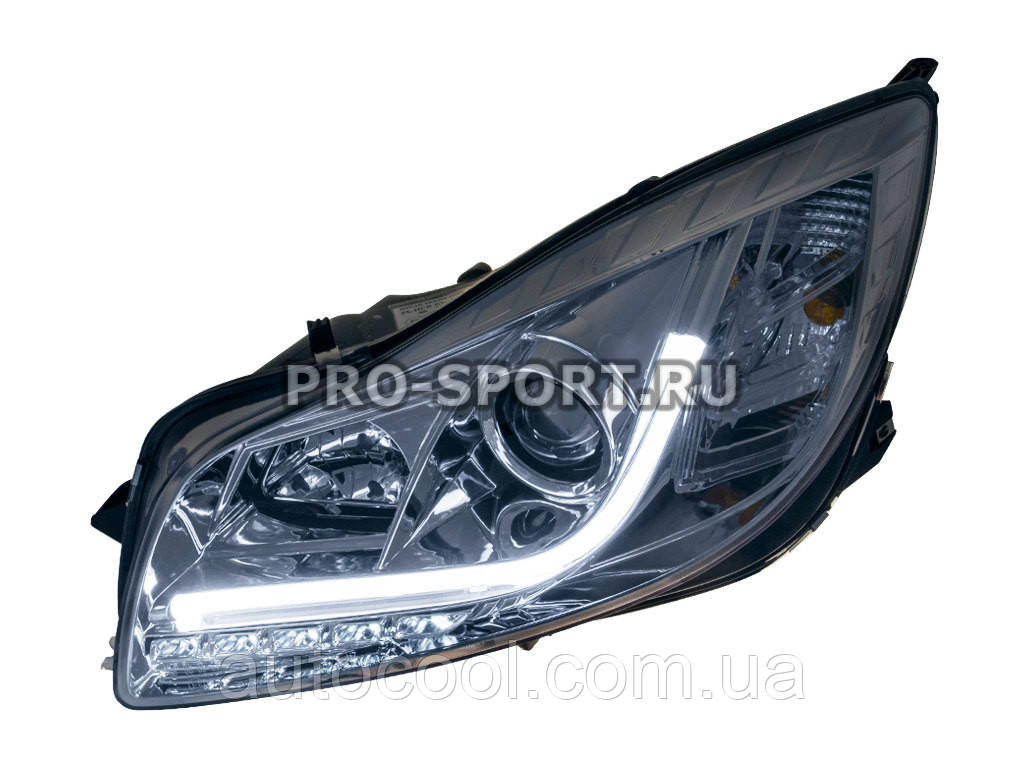 Передні фари тюнінг Opel Insignia 2009+ у стилі Audi R8, хром, з коректором, фото 1