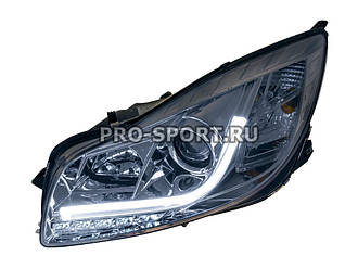 Передні фари тюнінг Opel Insignia 2009+ у стилі Audi R8, хром, з коректором