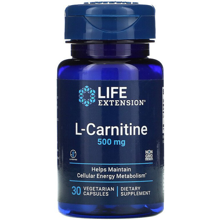 L-карнитин Life Extension "L-Carnitine" 500 мг (30 капсул), фото 1