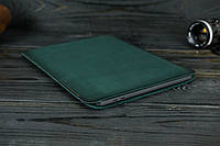 Шкіряний чохол для MacBook Дизайн №1, натуральна шкіра італійський Краст, колір Зелений