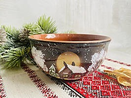 Глиняна миска Керамклуб Зима місяць V 500 мл