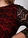 Плаття а-силуету з мереживом червоне + чорний, фото 3