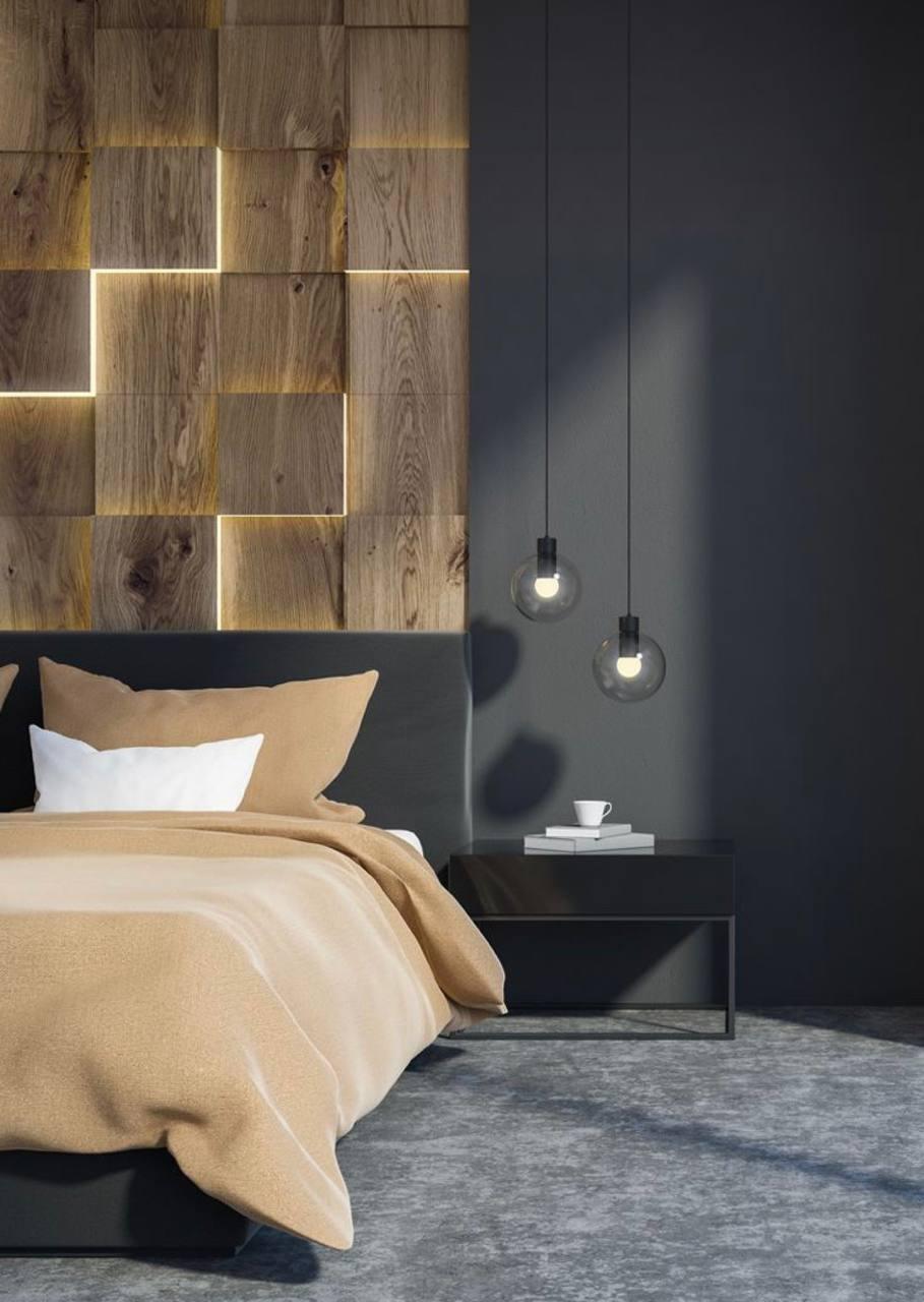 Гіпсові LED-панелі Квадрати 25х25 з ламінованим покриттям під дерево DecoWallsTM, фото 1