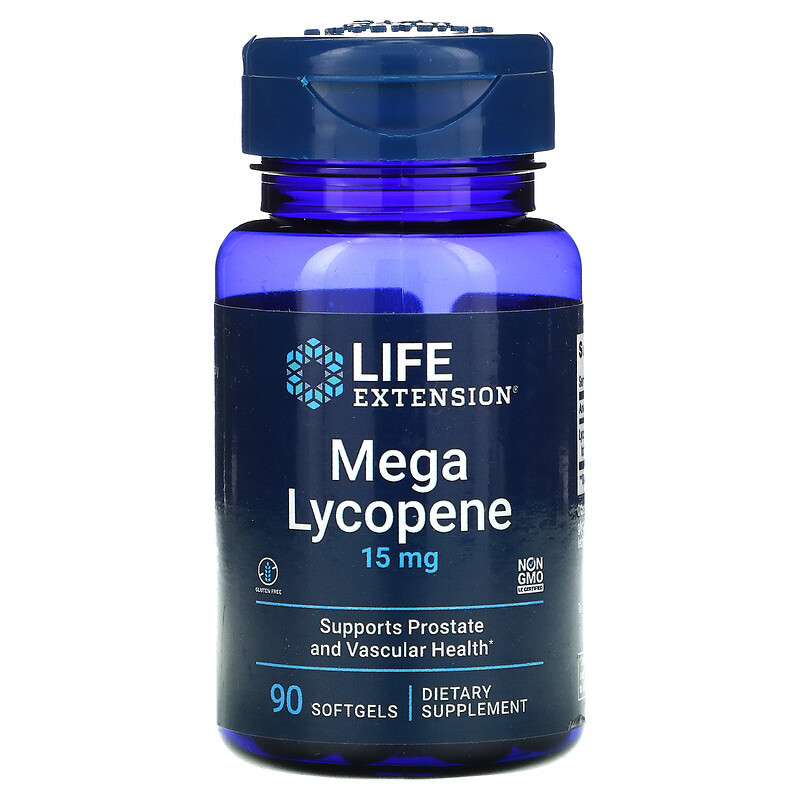Лікопен Life Extension "Mega Lycopene" 15 мг (90 гелевих капсул), фото 1