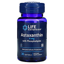 Астаксантин з фосфоліпідами Life Extension "Astaxanthin with Phospholipids" 4 мг (30 капсул)