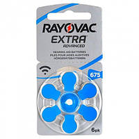 Батарейки для слуховых аппаратов Rayovac Extra, 6 шт. в блистере 675