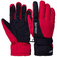Перчатки горнолыжные теплые зимние SP-Sport C-9997 черный-красный
