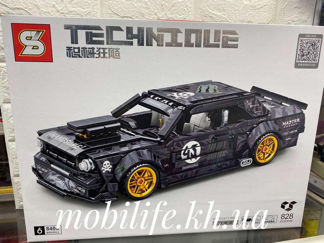 Величезний Конструктор Технік (Technic) спортивна машина 27,5 см /828 деталей/ Інерція /