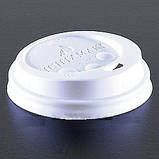 Кришки для паперових стаканів 70 мм 100 шт Huhtamaki білі, фото 2