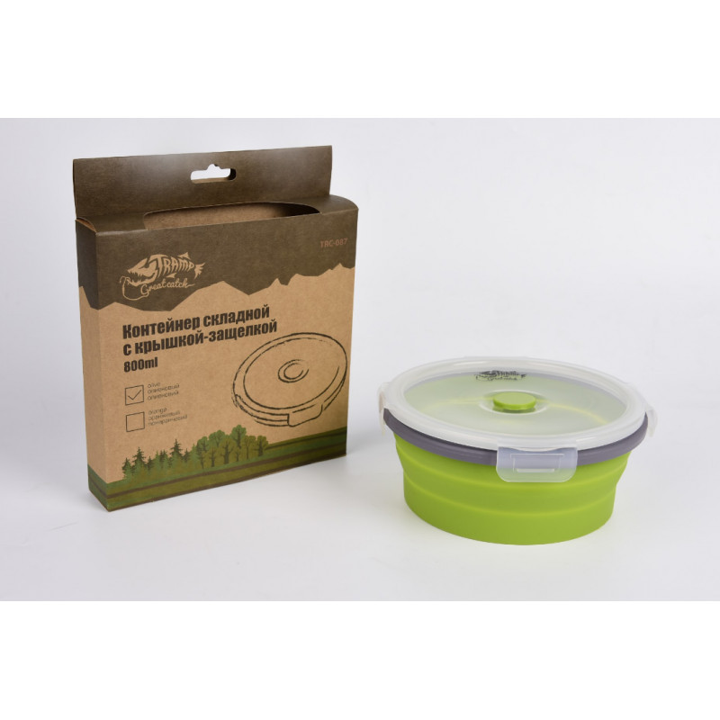 Контейнер складаний з кришкою-засувкою Tramp (800ml) olive