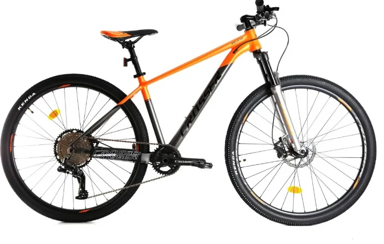 Гірський велосипед 27,5" Crosser MT-036 рама 15.5", L-TWOO 18 швидкостей, гальма LOGAN, сіро-помаранчевий