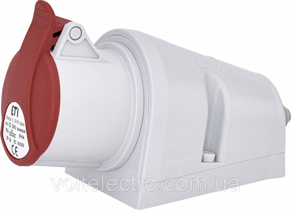Розетка настінна EZ-3253 IP44 (32A, 400V, 3P+N+PE), фото 1