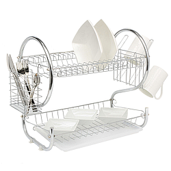 Стійка сушарка для зберігання посуду kitchen storage rack з нержавіючої сталі / Сушарка для посуду